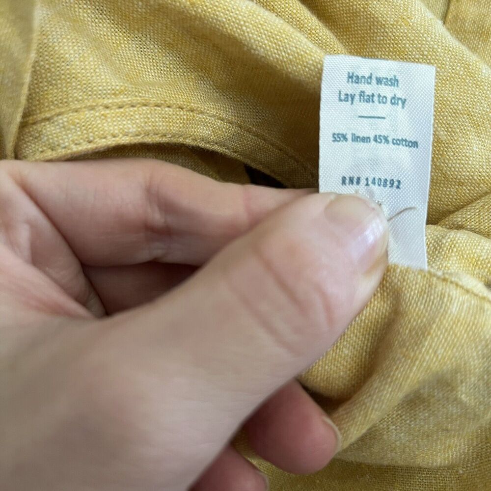 Marine Layer Crop Top Linen Blend Square Neck Side Buttons - Picture 6 of 6